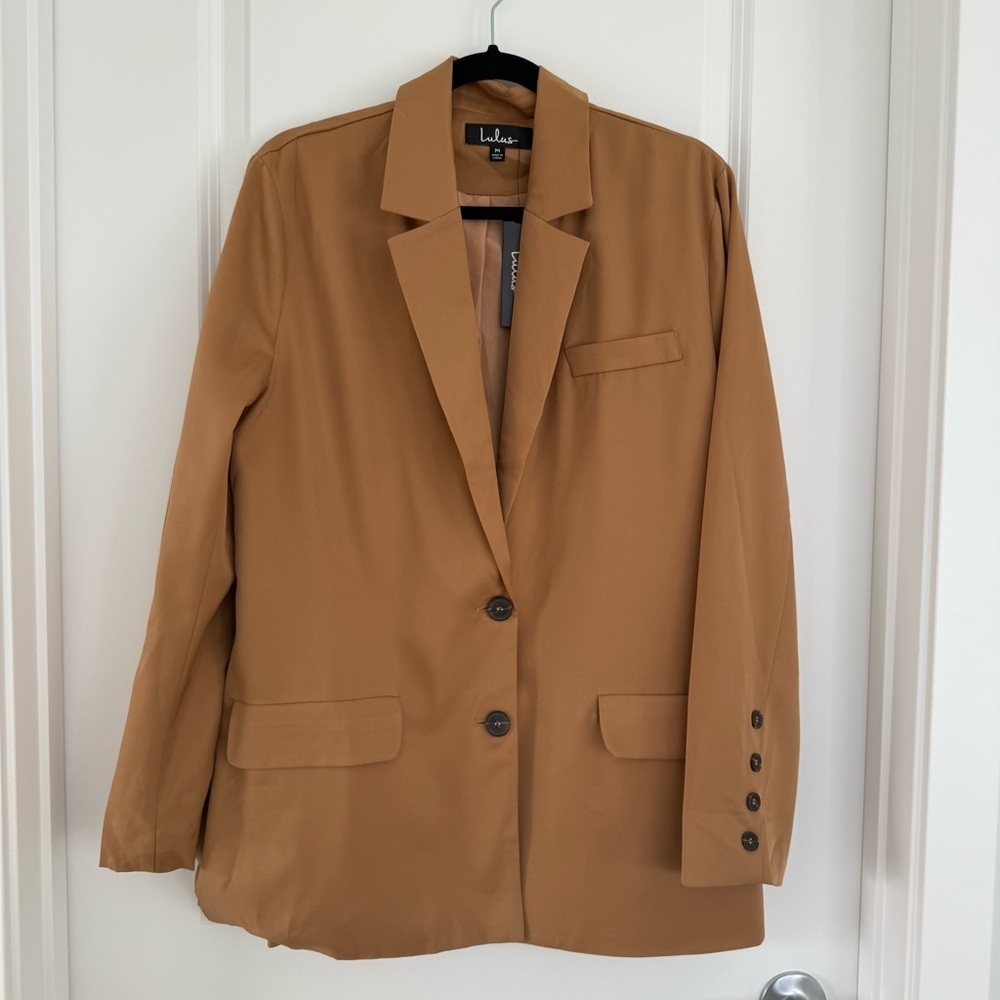 Lulu's Tan Blazer Jacket